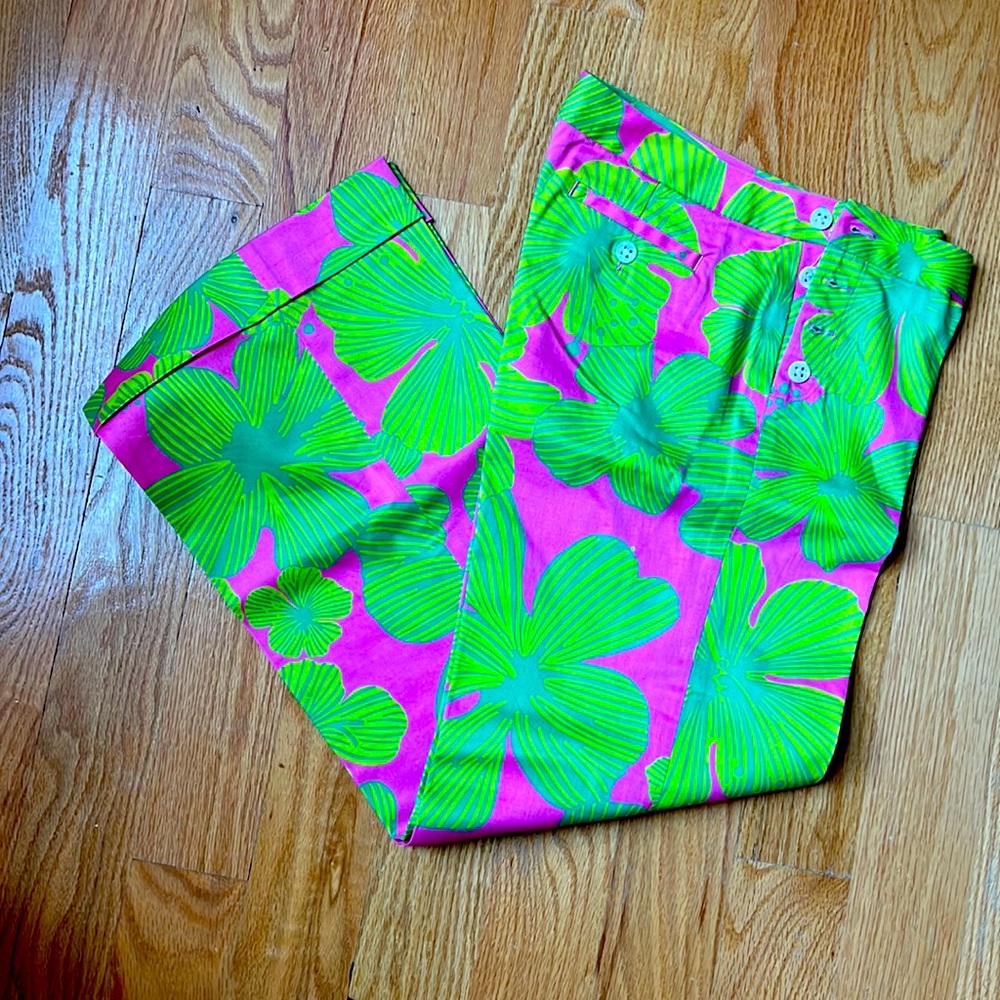 Lilly Pulitzer wide leg floral pants sz 2